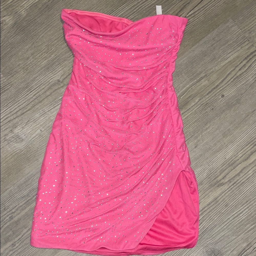 Lucy in the Sky Sparkling Pink Strapless Dress